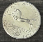 VINTAGE 1981 HOFFMAN AND HOFFMAN UNICORN & STAR FINE SILVER ART ROUND