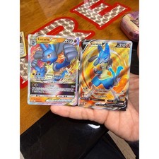 Pokemon Lucario V SWSH213 & Lucario VSTAR SWSH214 Black Star Promo Holo Card 2