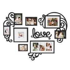 -Picture Frame Collage Large Wall Hanging Photo Frames Elegant Heart Collage ...