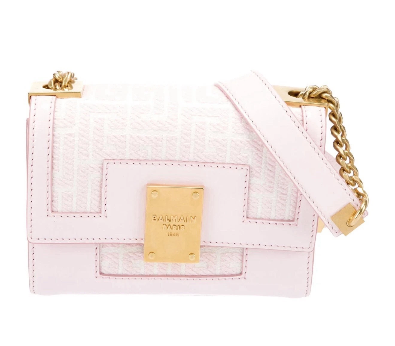Balmain — Balmain 1945 Jacquard monogram pink bag