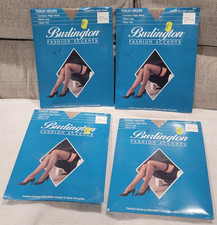 4 Lot Burlington Fashion Accents Thigh High Stockings Medium Crystal Beige Sheer