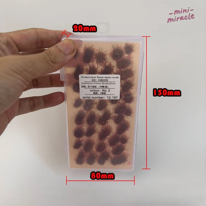 2PC Miniature Seasonal Plants HO/OO Scale Flower Clusters Railway Model Scenery - Image 4 of 4