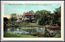 Postcard Willow Pond And Residence Of Mr. C.D. Brown Rochester NY B47