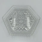 Vintage Wexford Clear Pressed Glass Hexagon Six Sided Dish Footed Candy Ashtray