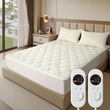 Heated Mattress Pad Calking Size - Mattress Pad with Dual Control, Soft Blank...