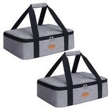 Double Casserole Carrier for Hot or Cold Food, Expandable Insulated Bag, Perf...