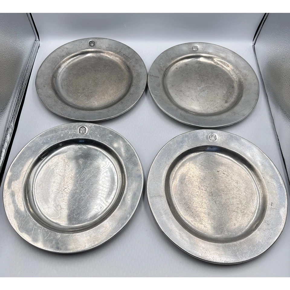 Platos de cena de colección 4 - Wilton Armetale peltre cresta de libertad colonial de 10,5" Foto 3 de 4