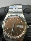Vintage Seiko Type II 7646 Quartz Day-Date Kanji/English Brown Dial Watch