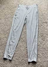Athleta Women’s Striped Pull-On Ankle Pants Size 8 Tall Gray/White