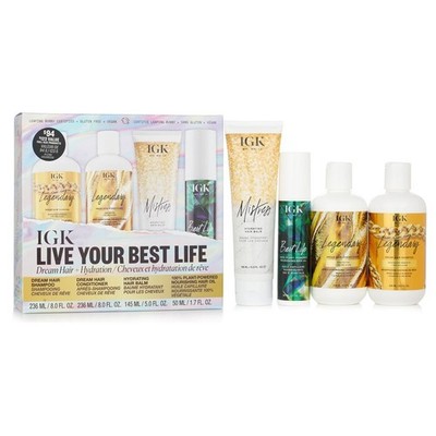 IGK - Lebe Dein Bestes Leben - Shampoo, Conditioner, Haarbalsam, Haaröl Set