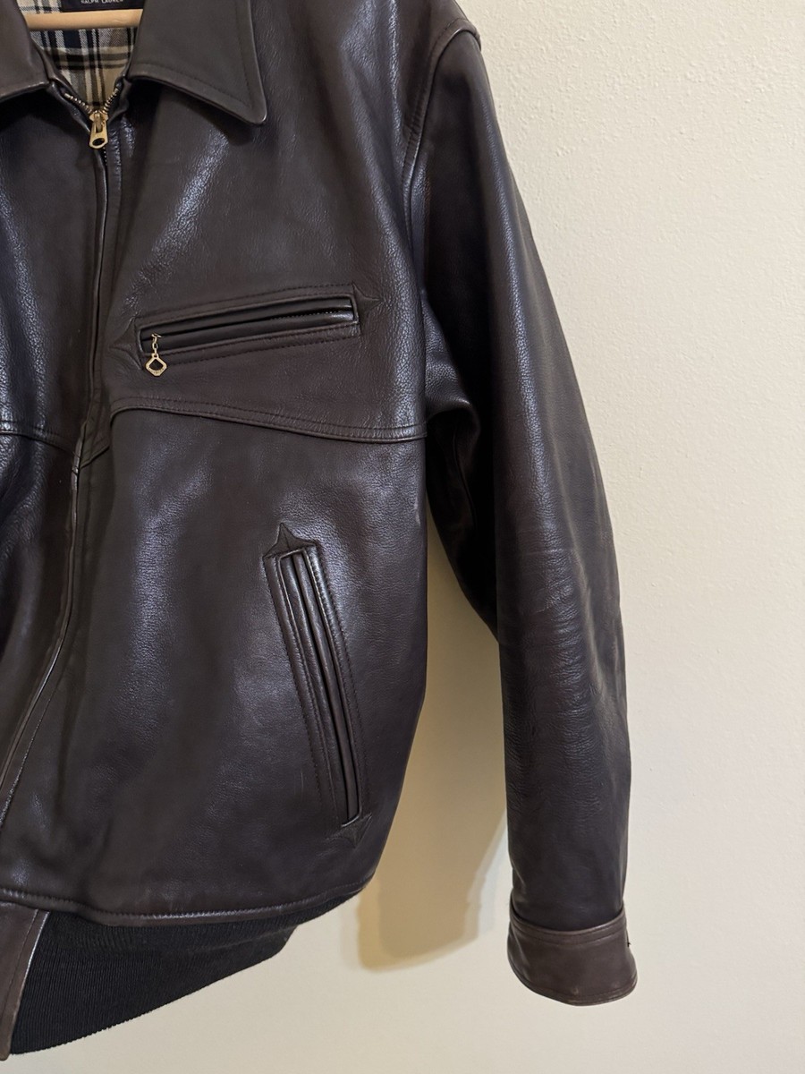 ジャケット・アウター RRL Vegetable Tanned Calfskin Jacket S RRL Double RL Ralph Lauren Vegetable Leather Flight Jacket Brown