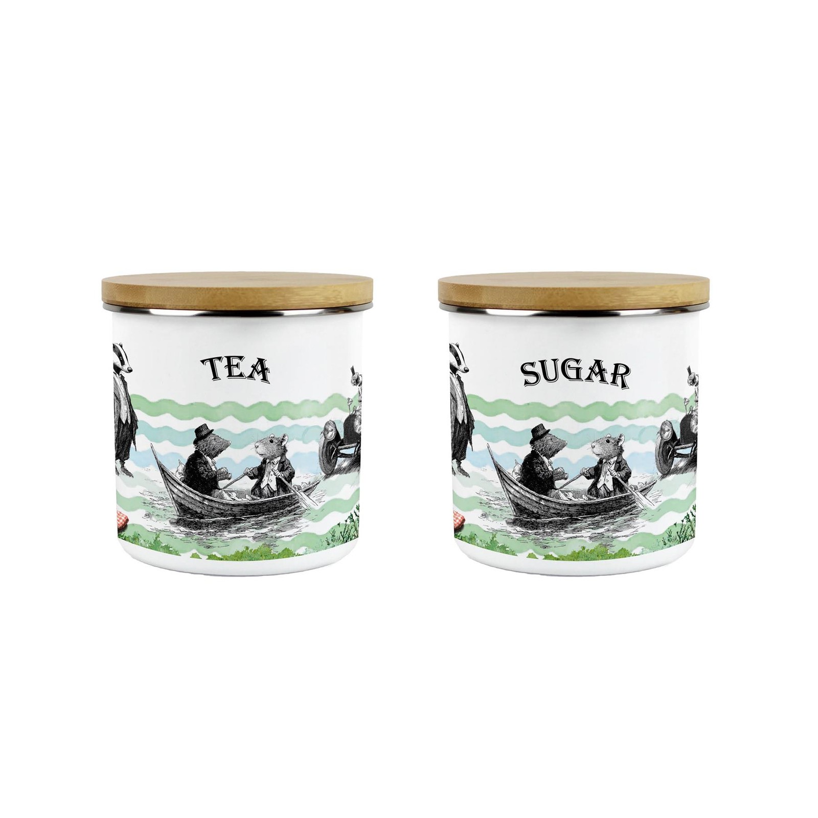 Wind in the Willows Tea & Sugar Canister Set - 600ml Kitchen Storage Gifts