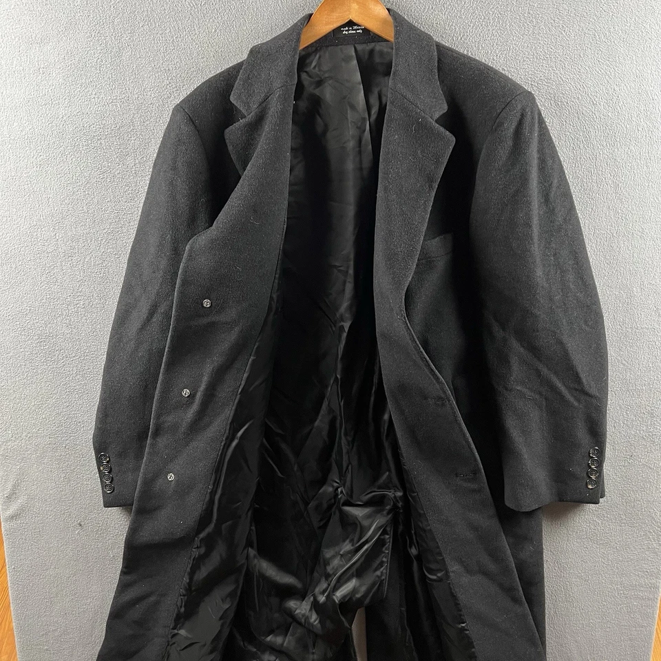 Abrigo Ralph Lauren De Colección Para Hombres 44R Negro Lana Trench Guisante Abrigo Dinero Antiguo Foto 2 de 4