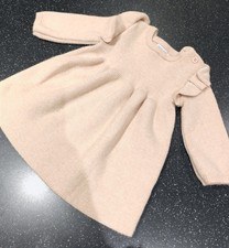 Abito F&F bambina manica lunga maglia panna beige spesso invernale autunno 3-6 