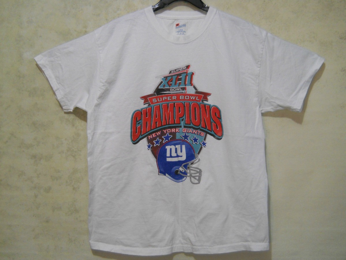 Super Bowl XLII 2008 New York Giants Champions T-Shirt Adult AFC