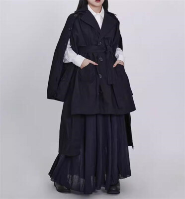 【OTSU TOKYO】Dolman Sleeve Coat Japanese Autumn winter women's long sleeved coat jacket loose