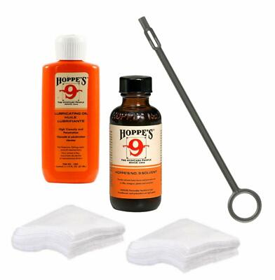 #ad Hoppes Gun Cleaner with Oil and Rod and Patches for 9mm 45 Caliber Pistol $19.99