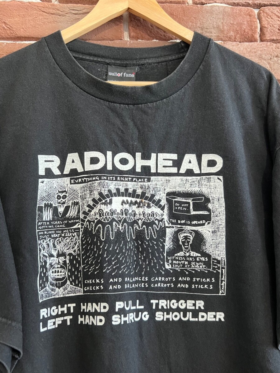 Rare Vintage 00s Radiohead Kid A Tour Tshirt Rock Band XL