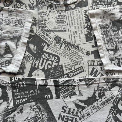 supreme Porn Total pattern 00s Vintage T-Shirt XL size Rare White 