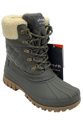 #ad Cougar Waterproof Lace Up Winter Boots Carlisle Olive Quilt $34.99
