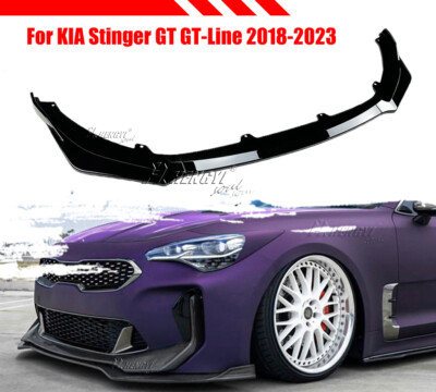 For KIA Stinger GT-Line 2018-2024 2023 Gloss Black Front Bumper Spoiler Lip Kit