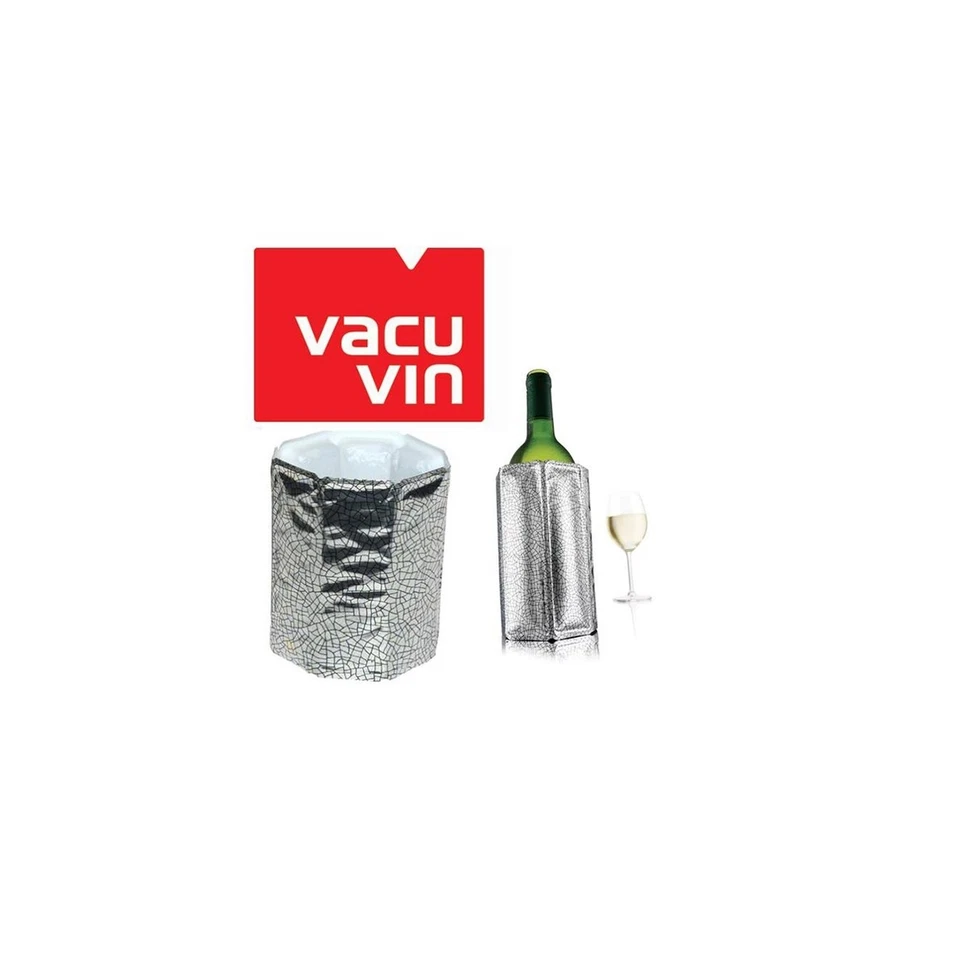 Vacu Vin Enfriador de Vino Activo Plateado, Juego de 2 Foto 4 de 4