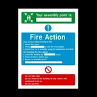 Fire Action Rigid Plastic Sign or Sticker - Fire Exit, Emergency (FA8)