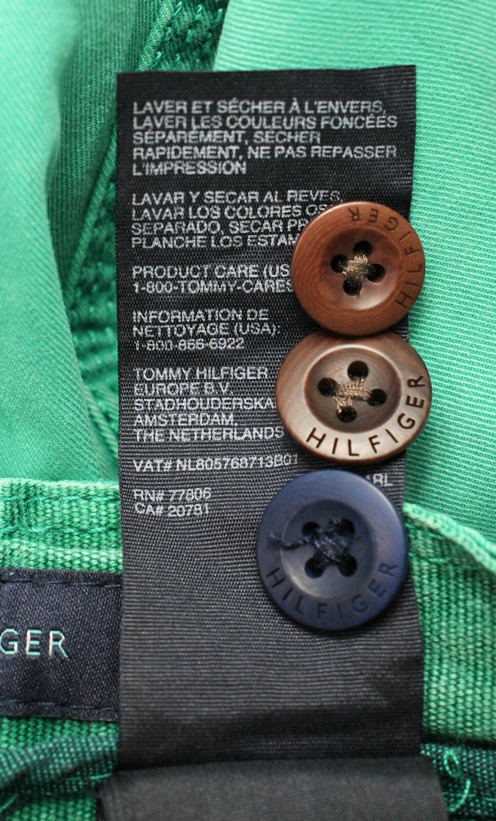 TOMMY HILFIGER  Trousers Men's W33/L34 Chino Zip Fly Slim Fit Green thumbnail 9