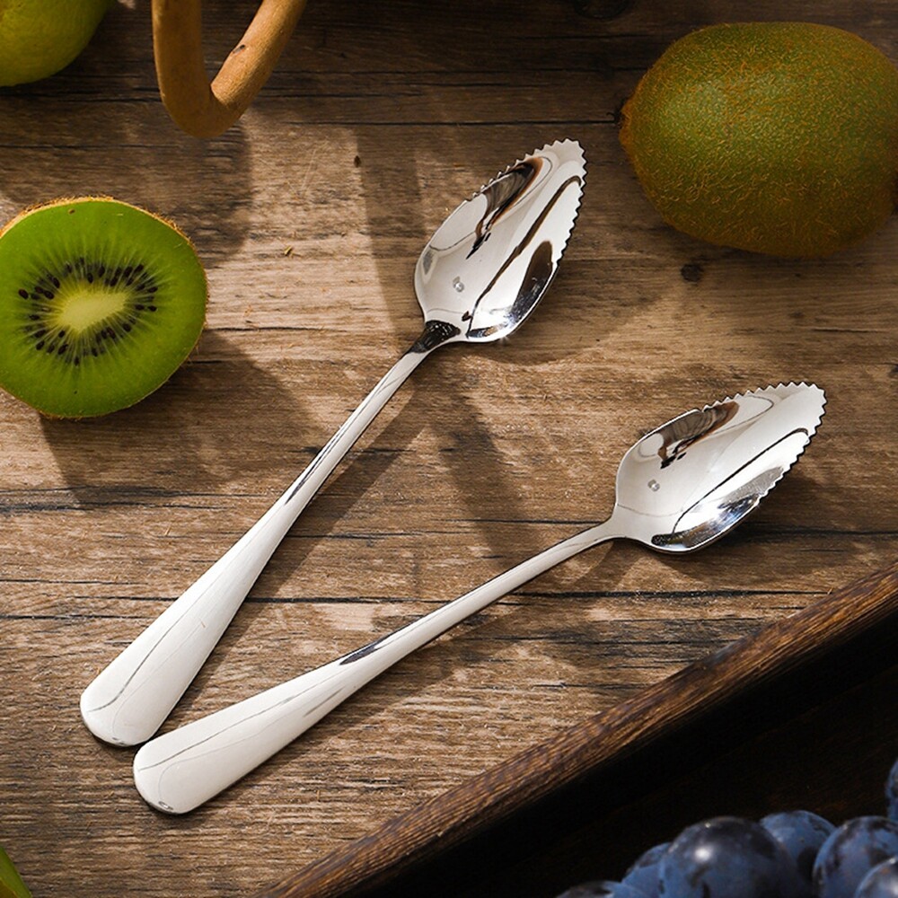 Kiwi Spoon Stainless Steel Grapefruit Spoon - Serrated Edge Citrus