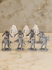 Lot 11 Vintage Space Toy Astronaut Moon Landing Gray  White Plastic Figures 2  