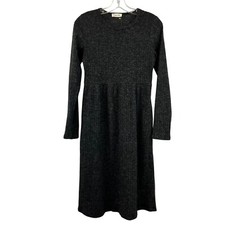 Beeson River Women’s Midi Sweater Dress Long Sleeve Charcoal Ribbed Medium