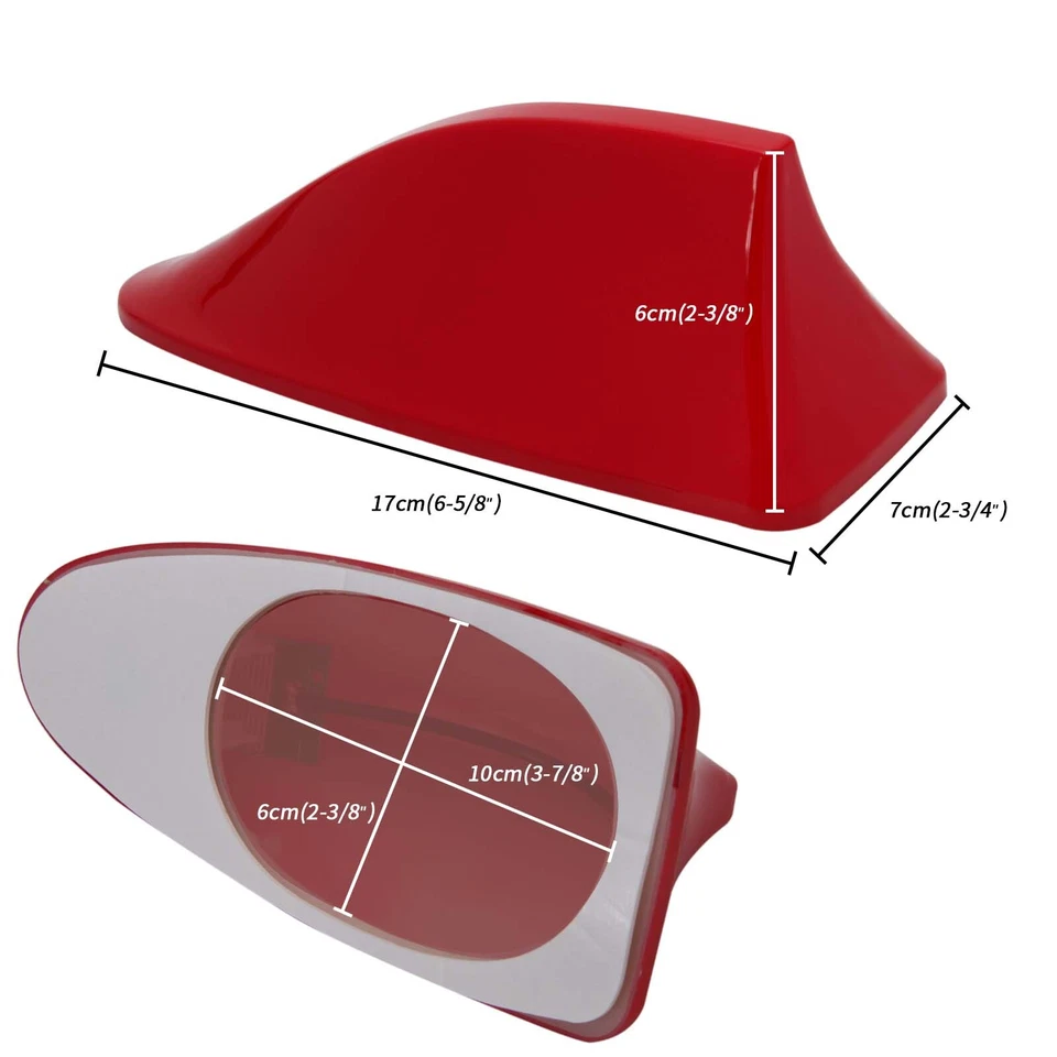 Red Roof Fins Antenna Cover Roof Radio AM/FM Signal Aerial For Kia Forte Forte5 - Image 2 of 4