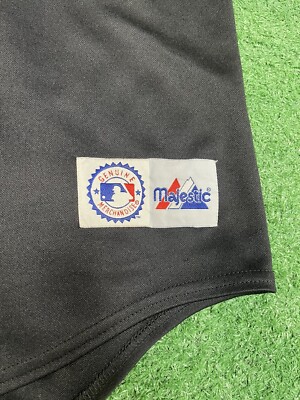 Majestic New York Mets MLB Baseball Jersey Size 2XL Black Genuine