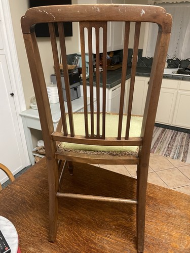 Vintage G. H. Shaw Mid Century Modern walnut padded green Dining/Side Chair - Picture 13 of 24