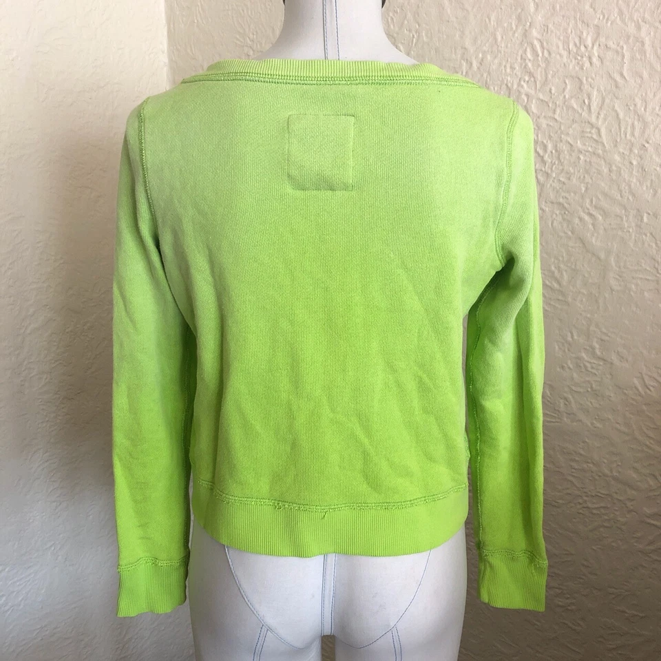 Gilly Hicks Lime Green Pink White Logo Sweatshirt Embroidered Small Summer Beach - Image 3 of 4