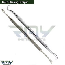 2 Pcs Dental Teeth Cleaning Scraper Plaque Calculus Tartar Remover Dentist Tools