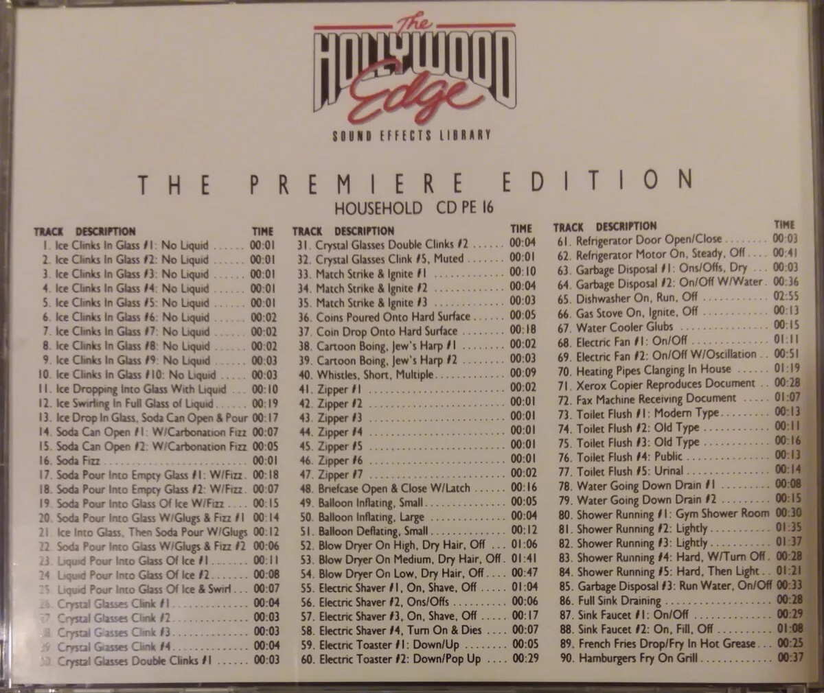 6x CD LOT The Hollywood Edge Premiere Edition Sound Effects Library