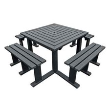 Adult Square Picnic Table Bench Seat Weatherproof Recycled Plastic