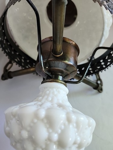 Lámpara colgante de techo de 12" de colección acolchada Hobnail blanca de vidrio con leche Swag 》 - Imagen 16 de 23