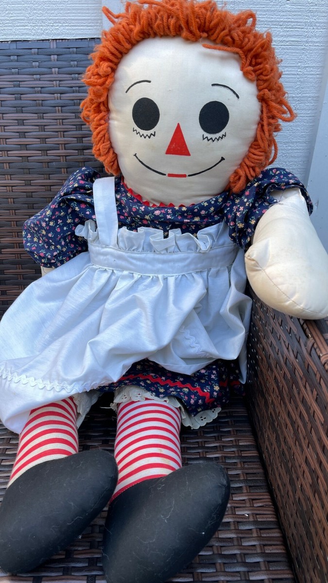 Red Yarn Hair Rag Dolls Old Doll With Red Hair LARGE Jumbo 36