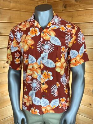 ヴィンテージアロハシャツ Rayon Hawaiian Vintage ALOHA HUT Hawaiian Button-Front Shirt Rayon Floral Large