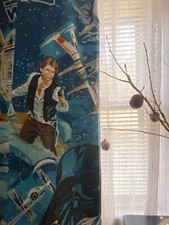 RARE Vintage Star Wars Empire Strks Back Curtains set of 3 w Facial Flaw