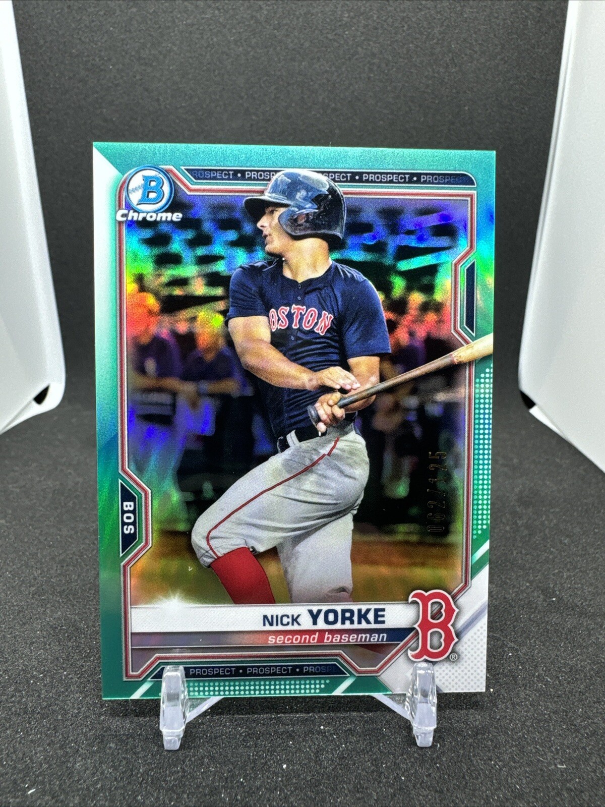 2021 Bowman Chrome Prospects Aqua Refractor 23/125 Nick Yorke #BCP-243 Redsox