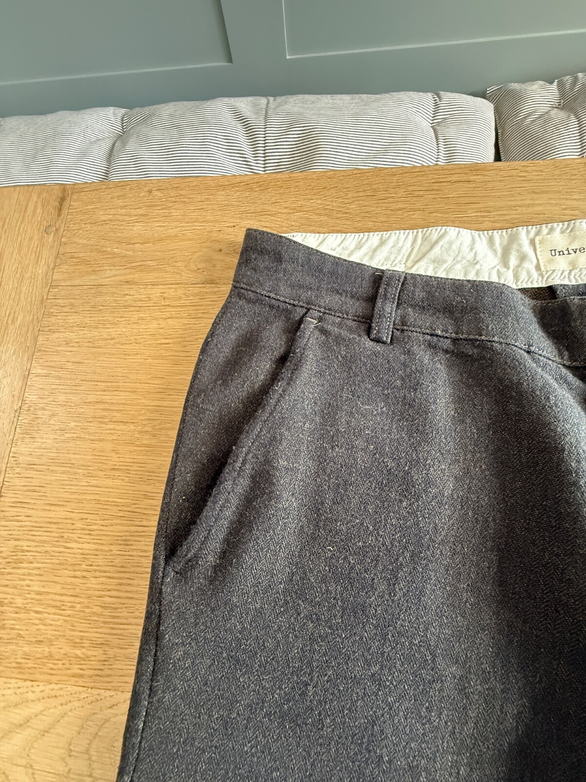 Universal Works Green Herringbone Pattern Trouser… - image 2