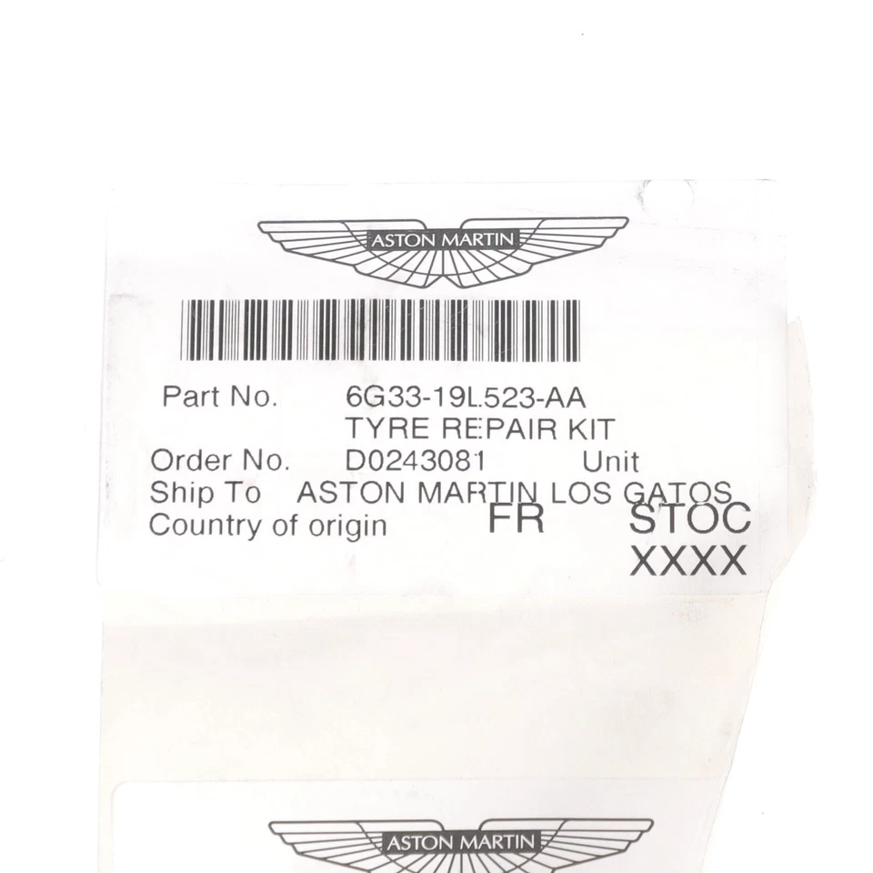 KIT DE REPARACIÓN DE NEUMÁTICOS ASTON MARTIN ORIGINAL OEM NUEVO 6G33-19L523-AA Foto 4 de 4
