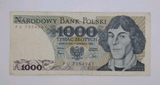 1982 Narodowy Bank Polski, Poland - 1000 Polish Zlotych PLN Banknote FU 7354941