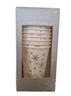Festive Feeling Christmas Paper Party Cups 10pk Snowflakes Silver & White Boxed