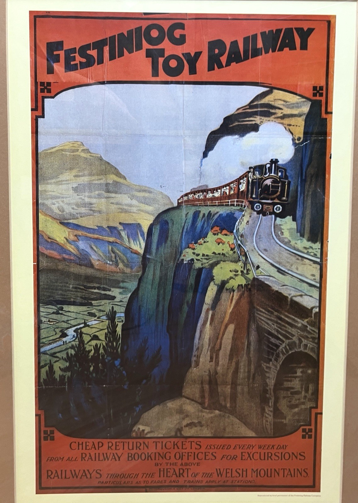 Festiniog Toy Railway Travel Poster Print Framed Vintage Welsh Rail Art 66cm image 2