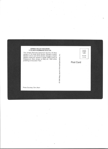 NEW JERSEY PC "Lehigh Valley Railroad"  UNUSED  F-7A Units # 576 & 578 - Picture 2 of 2