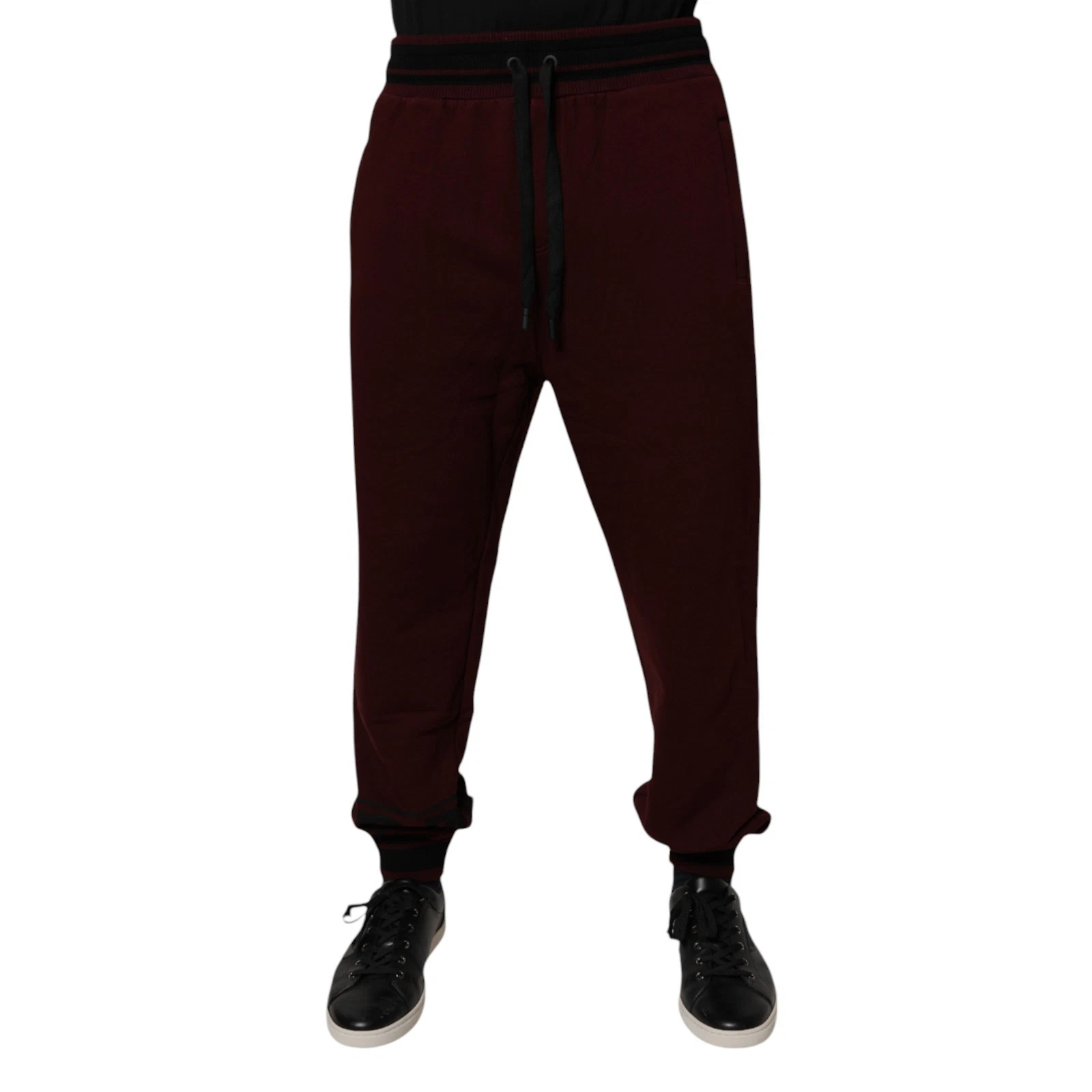 DOLCE & GABBANA Pants Maroon Cotton Men Jogger Sweatpants IT56/W42/XXL 900usd